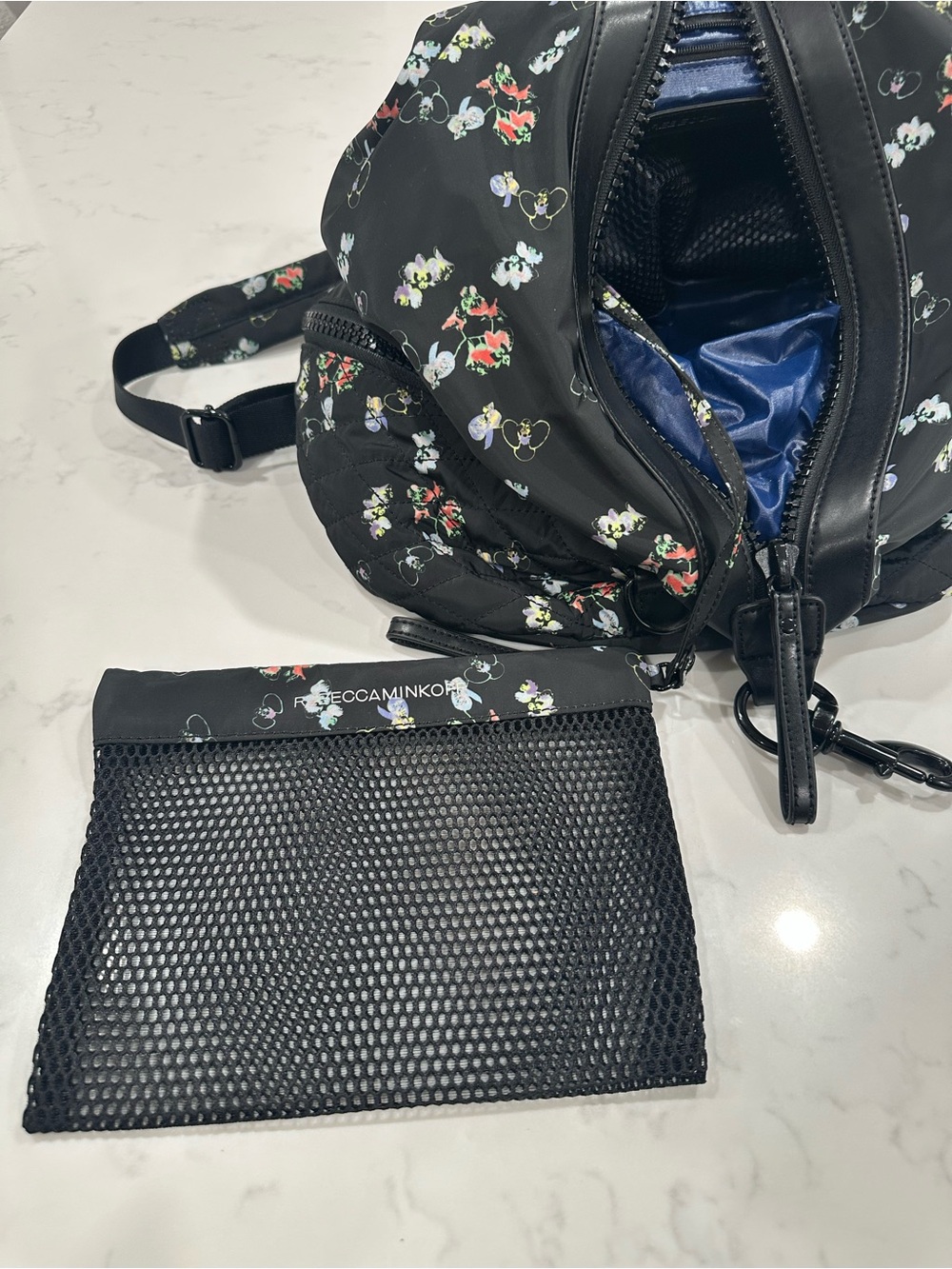 Rebecca Minkoff Floral Print Nylon Julian Backpack Bag - Flowers - Picture 7 of 14